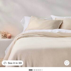 Casaluna heavyweight linen blend comforter & sham set Elegant natural color/ f/q